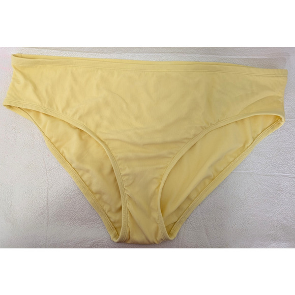 Juniors Plus Size Ribbed Cheeky Hipster Bikini Bottom Lt Yellow 2X - Picture 5 of 7